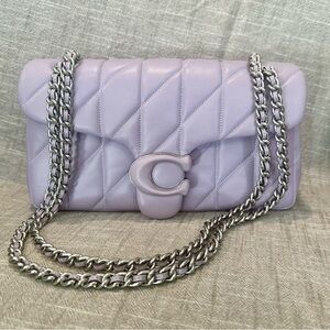 💜 Coach Quilted Pillow Tabby Chain Shoulder Bag — Lavender